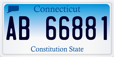 CT license plate AB66881