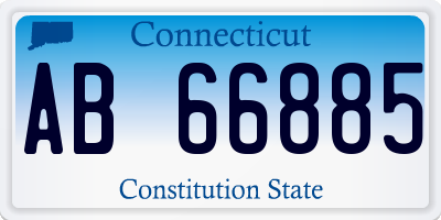 CT license plate AB66885