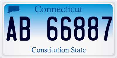 CT license plate AB66887