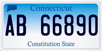 CT license plate AB66890