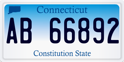 CT license plate AB66892