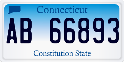 CT license plate AB66893