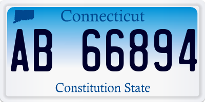 CT license plate AB66894