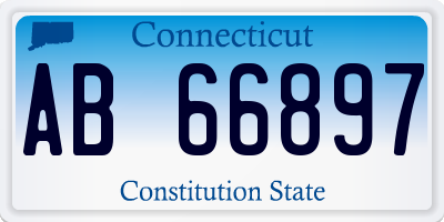 CT license plate AB66897