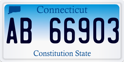 CT license plate AB66903