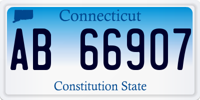 CT license plate AB66907