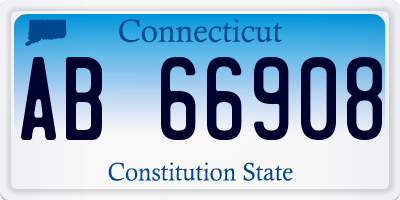 CT license plate AB66908