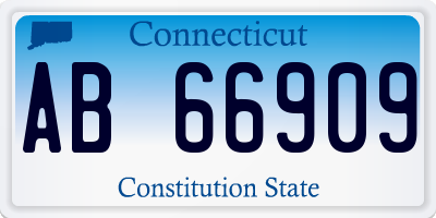 CT license plate AB66909