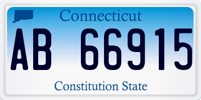 CT license plate AB66915