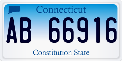 CT license plate AB66916