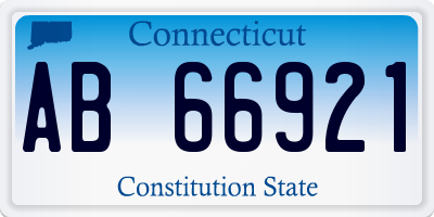 CT license plate AB66921