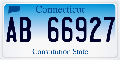 CT license plate AB66927