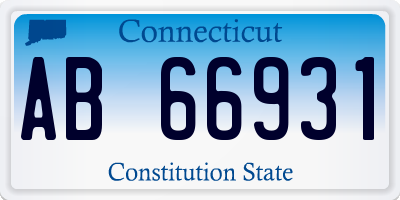 CT license plate AB66931