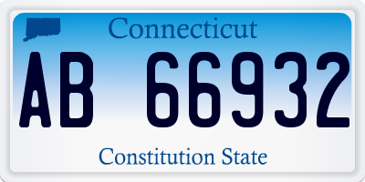 CT license plate AB66932