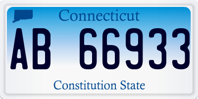 CT license plate AB66933