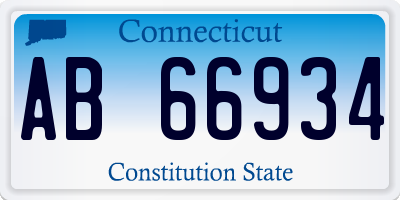 CT license plate AB66934