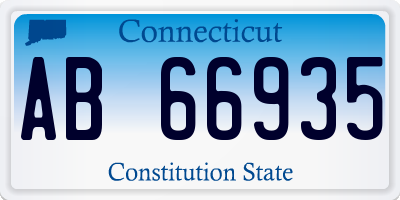 CT license plate AB66935