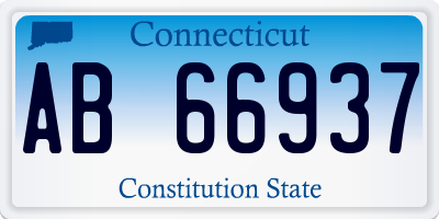 CT license plate AB66937