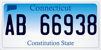 CT license plate AB66938