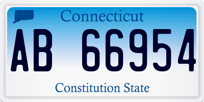 CT license plate AB66954