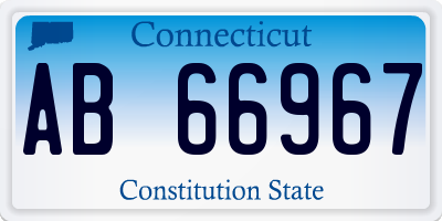 CT license plate AB66967
