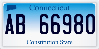 CT license plate AB66980