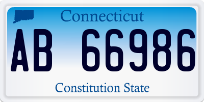 CT license plate AB66986