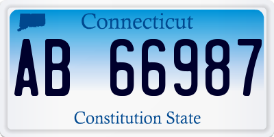 CT license plate AB66987