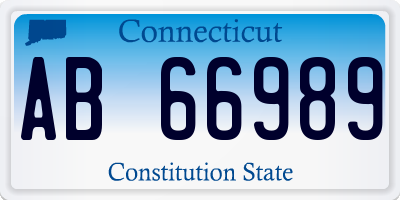 CT license plate AB66989