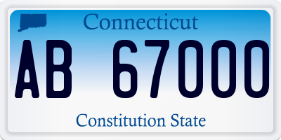 CT license plate AB67000