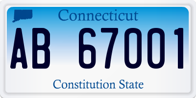 CT license plate AB67001