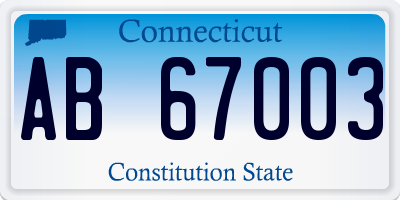 CT license plate AB67003