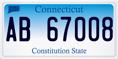 CT license plate AB67008