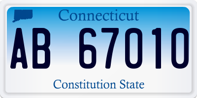 CT license plate AB67010