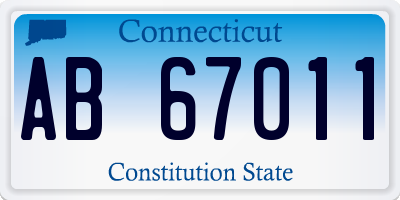 CT license plate AB67011