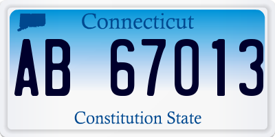 CT license plate AB67013