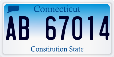 CT license plate AB67014