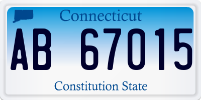 CT license plate AB67015