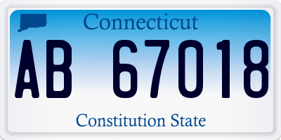 CT license plate AB67018