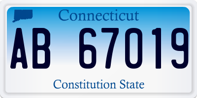 CT license plate AB67019