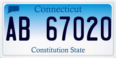 CT license plate AB67020