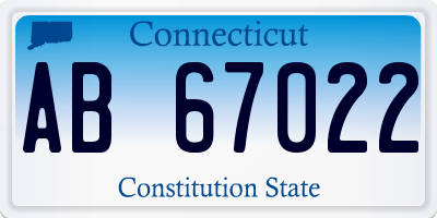 CT license plate AB67022