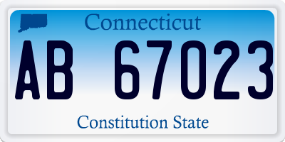 CT license plate AB67023