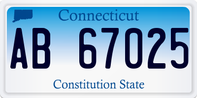 CT license plate AB67025