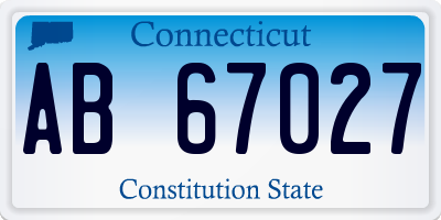 CT license plate AB67027