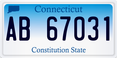 CT license plate AB67031