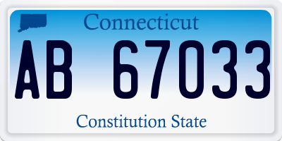 CT license plate AB67033