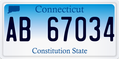 CT license plate AB67034