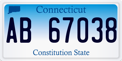 CT license plate AB67038