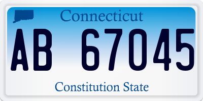 CT license plate AB67045